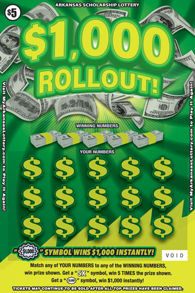$1,000 Rollout! Arkansas scratch-off ticket
