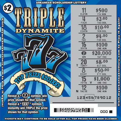 Triple Dynamite 777 - Game No. 391 Arkansas Lottery Instant Ticket - Triple Dynamite 777