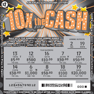 10X The Cash - Game No. 404 Arkansas Lottery Instant Ticket - 10X The Cash