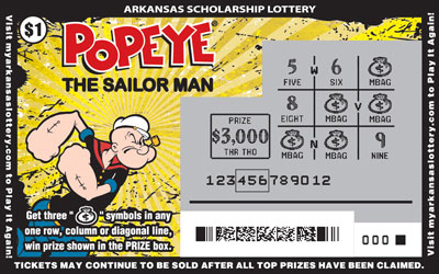 Popeye® - Game No. 412 Arkansas Lottery Instant Ticket - Popeye®