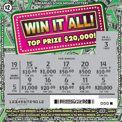 Win It All! - Game No. 413 Arkansas Lottery Instant Ticket - Win It All!