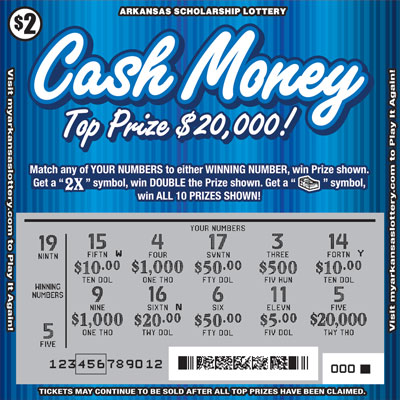 Cash Money - Game No. 421 Arkansas Lottery Instant Ticket - Cash Money