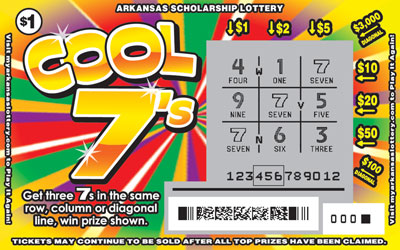 Cool 7's - Game No. 429 Arkansas Lottery Instant Ticket - Cool 7's
