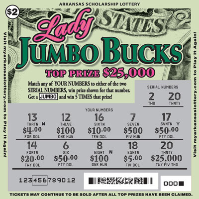 Lady Jumbo Bucks - Game No. 430 Arkansas Lottery Instant Ticket - Lady Jumbo Bucks