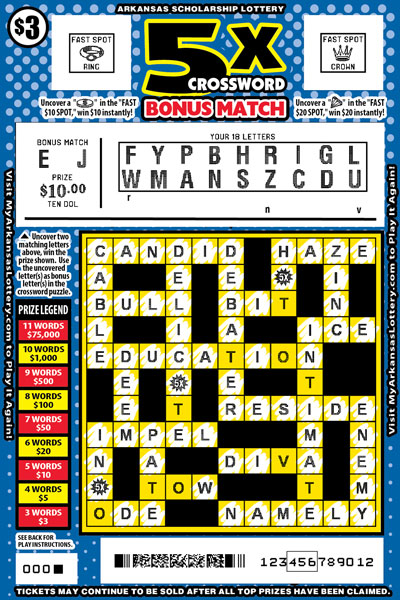 5X Crossword Bonus Match - Game No. 510 - Uncovered 5X Crossword Bonus Match - Game No. 510