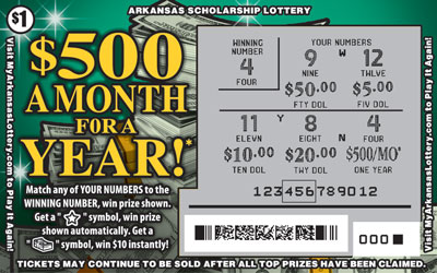 $500 a Month for a Year! - Game No. 557 - Uncovered $500 a Month for a Year! - Game No. 557