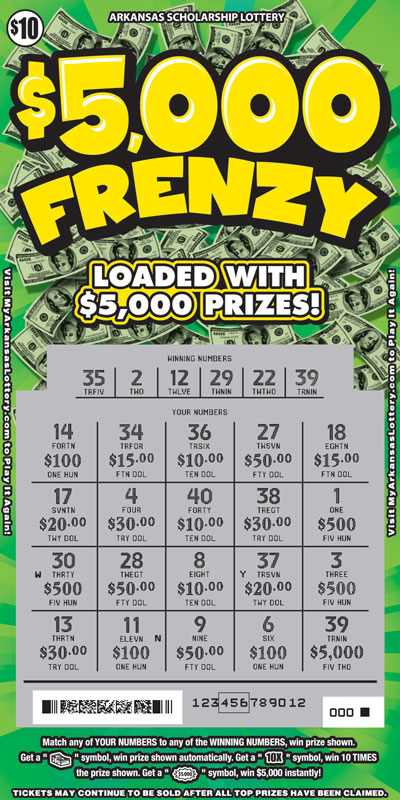$5,000 Frenzy - Game No. 598 - Uncovered $5,000 Frenzy - Game No. 598