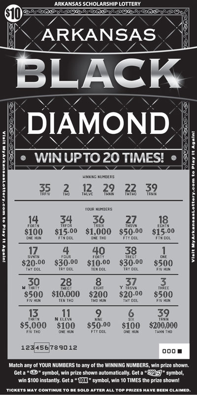 Arkansas Black Diamond - Game No. 676 - Uncovered Arkansas Black Diamond - Game No. 676