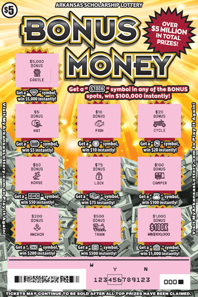 Bonus Money - Game No. 749 - Uncovered Bonus Money - Game No. 749