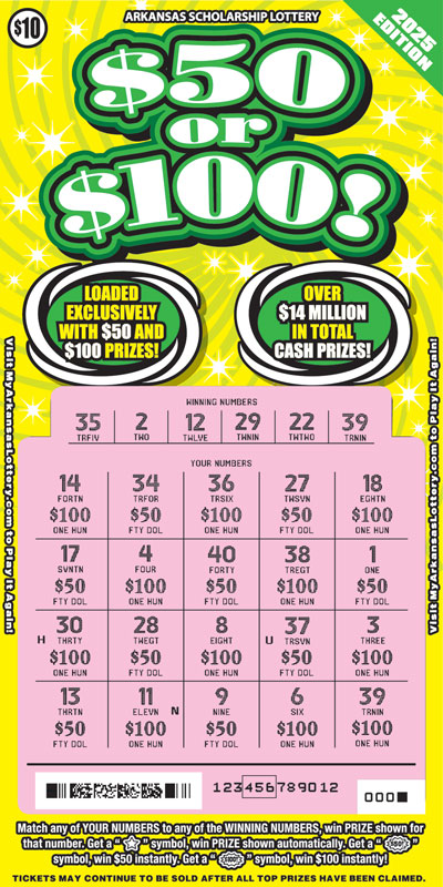 $50 or $100! 2025 Ed - Game No. 819 - Uncovered $50 or $100! 2025 Ed - Game No. 819