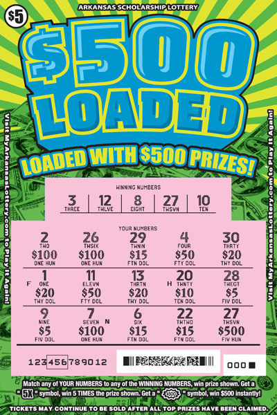 $500 Loaded - Game No. 845 - Uncovered $500 Loaded - Game No. 845