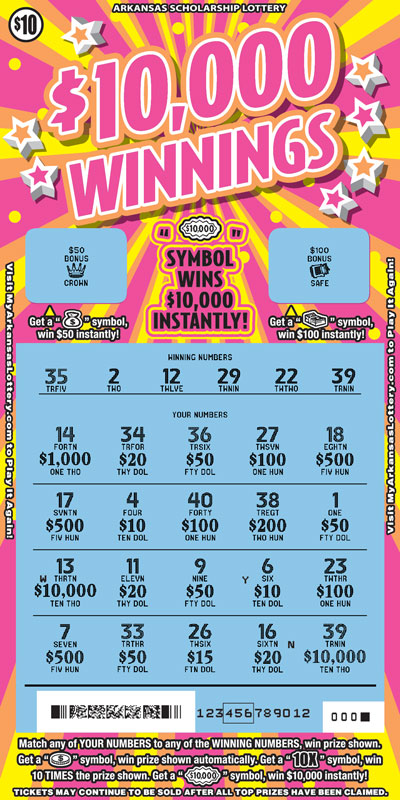 $10,000 Winnings - Game No. 854 - Uncovered $10,000 Winnings - Game No. 854